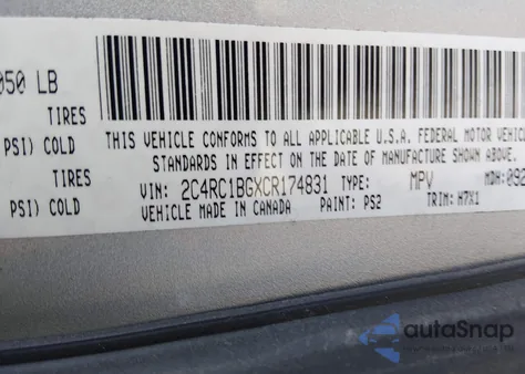 2012 Chrysler Town & Country Touring z USA, uszkodzony, nr VIN 2C4RC1BGXCR174831